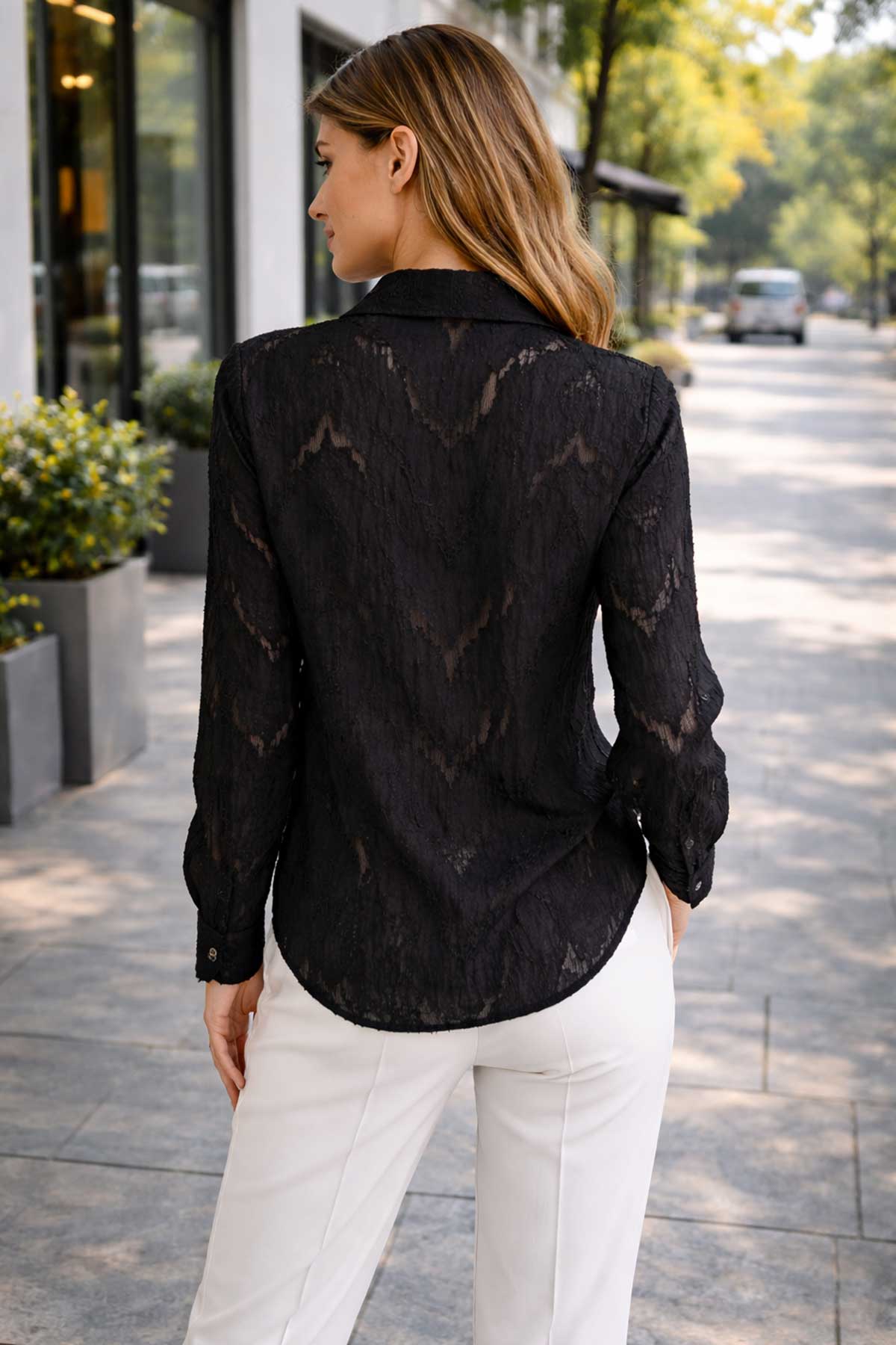 Черн риза горен памук