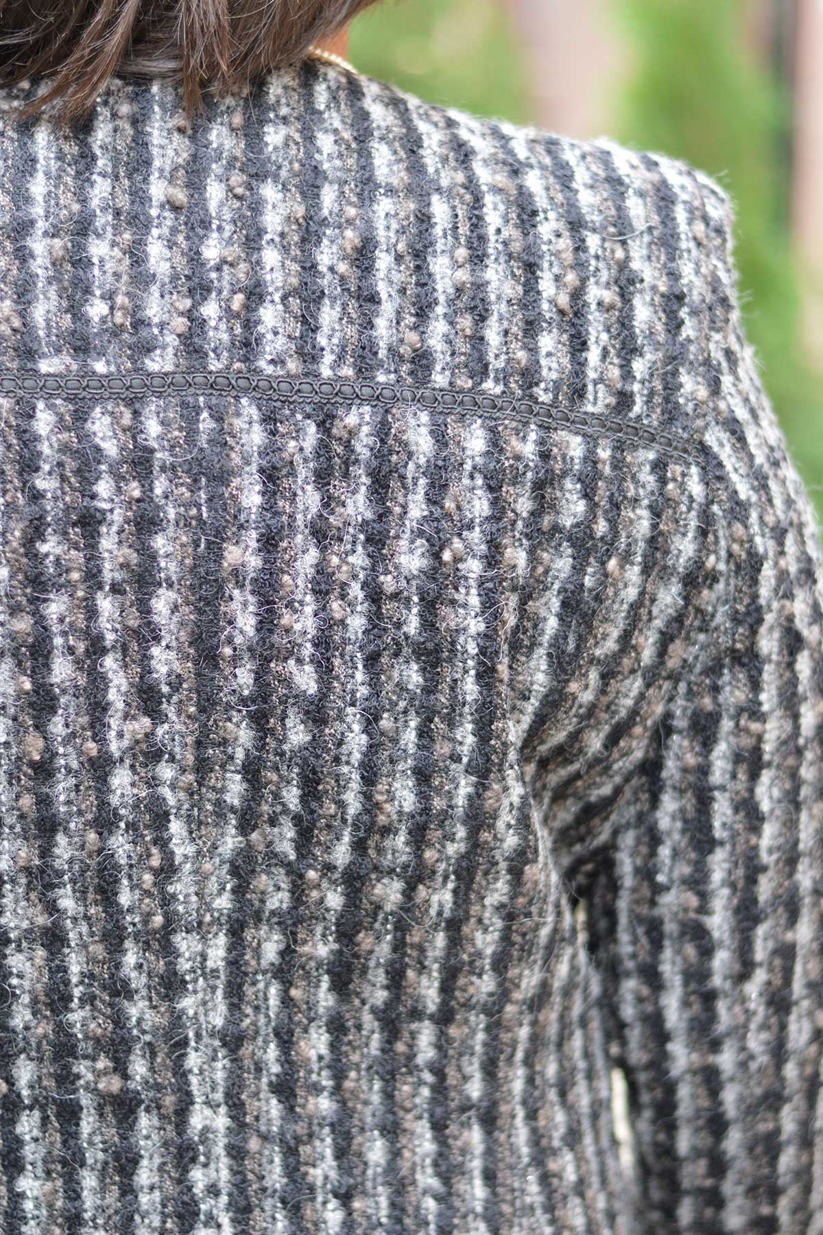 Сако тип Шанел графитено букле | Вили Стил Сако тип Шанел графитено букле