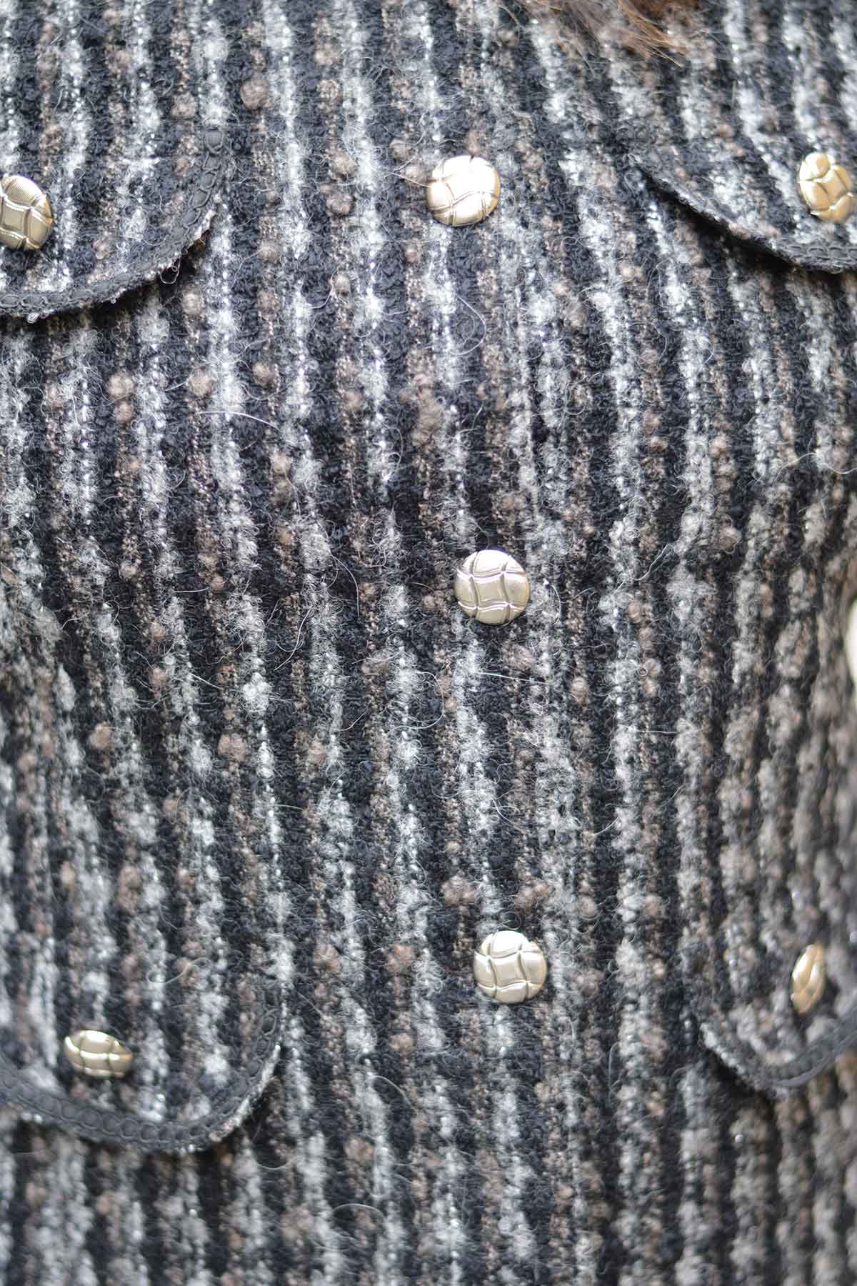 Сако тип Шанел графитено букле | Вили Стил Сако тип Шанел графитено букле