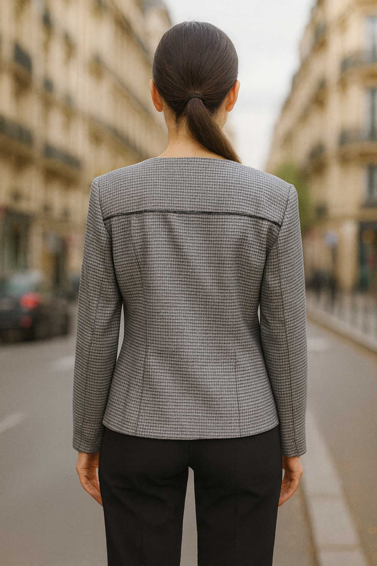 Сако с цип в сив меланж | Вили Стил Сако с цип в сив меланж