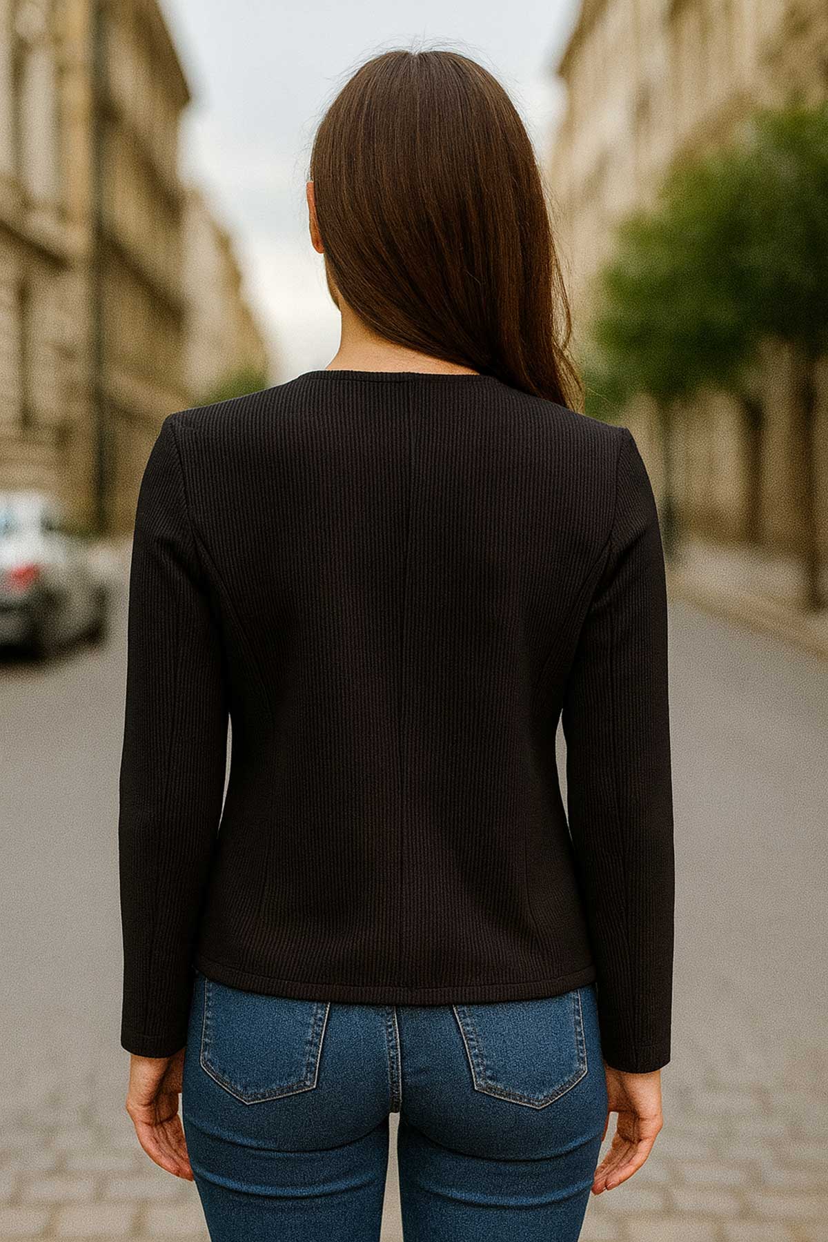 Жилетка с цип в черно | Вили Стил Жилетка с цип в черно